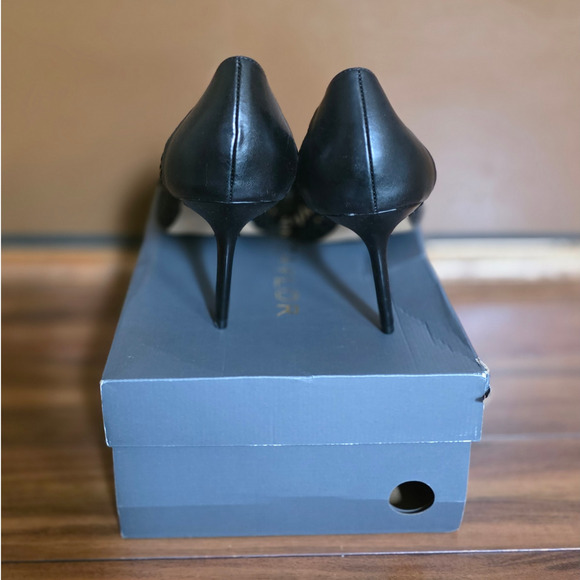 NEW Ann Taylor Mae Woven Pumps black pointy toe heels dress shoes - 10 - 828780 - Picture 4 of 7